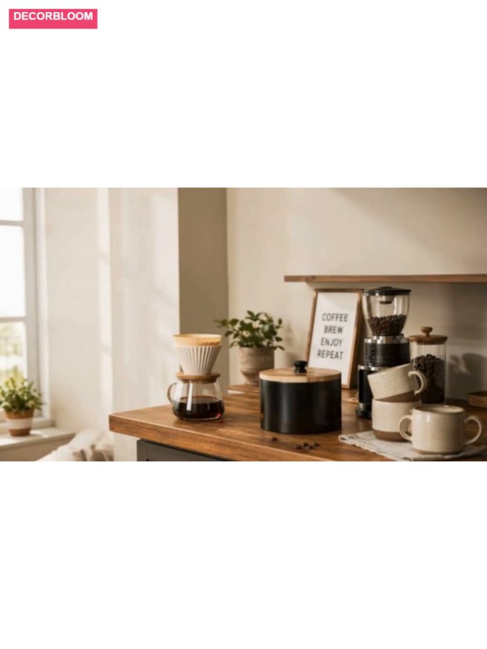 Wood Coffee Filter Holder with Lid Farmhouse Storage Container - Picture 6 of 6